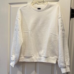 Gap vintage soft eyelet sleeve sweatshirt
